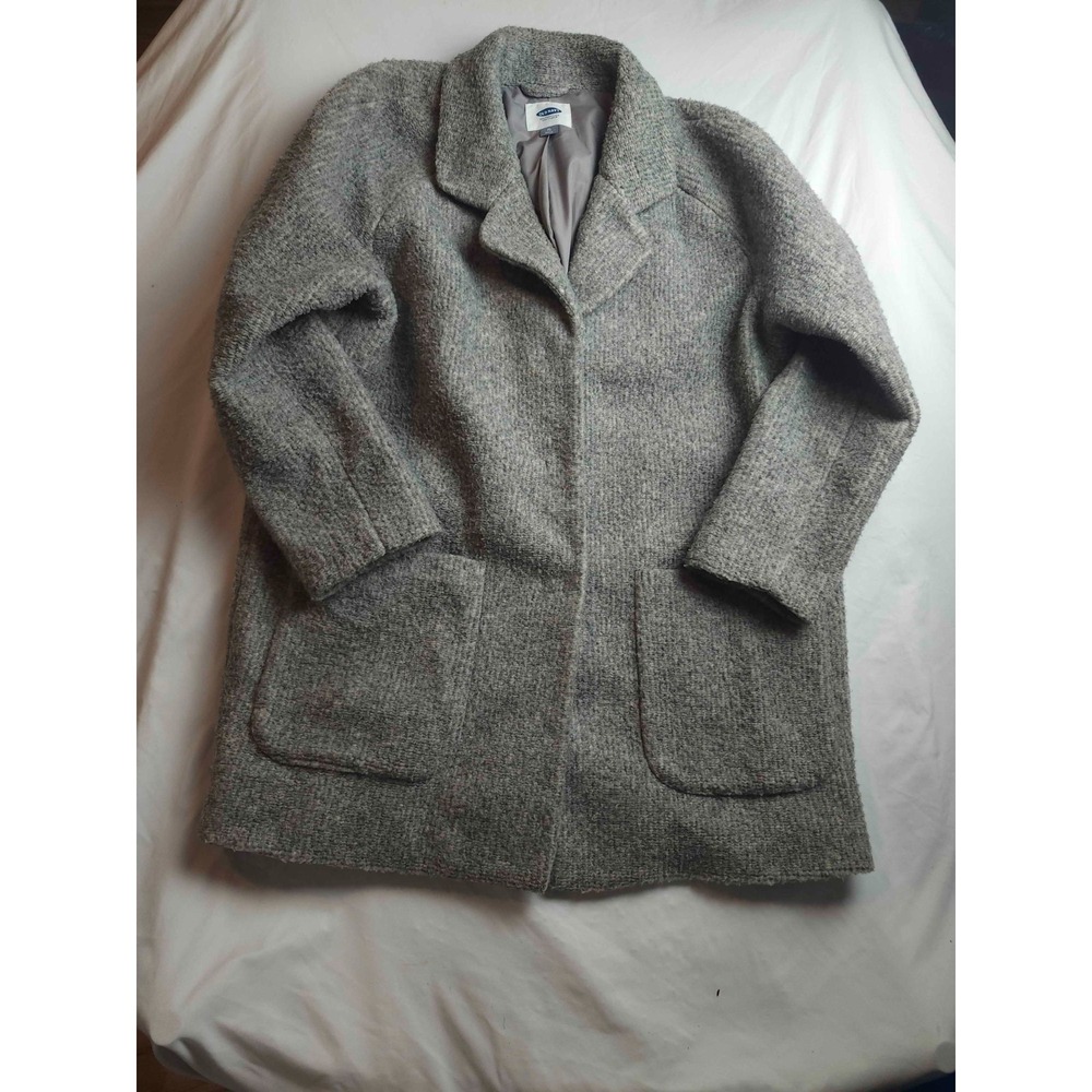 Old Navy Textured Cocoon Jacket Womens Size XL Gray‎ Knit Overcoat Winter Casual
